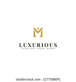 Simple Luxury King Logo Letter M.