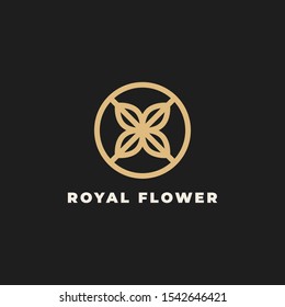 Simple and luxury leaf illustration for logo template design.