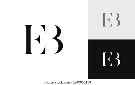 Letra simple y lujosa vector de diseño de logotipo EB en monograma