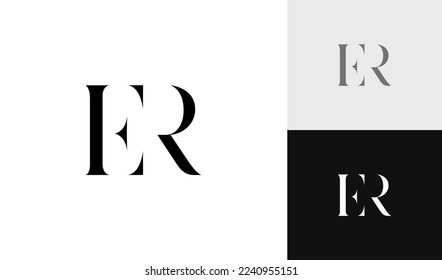 Simple and luxury letter ER monogram logo design vector