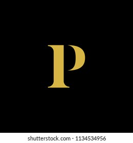 Simple Luxury Letter Initial With Gold and Black color logo