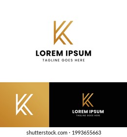 Diseño de logotipo de carta de lujo simple K