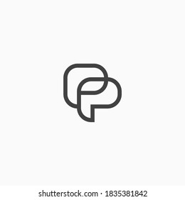 Simple Luxury Letter P Monogram Logo Vector Template