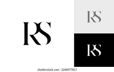 Simple and luxury letter RS monogram logo design vector