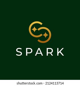 Simple and Luxury Letter S with Spark Logo Design Ideas