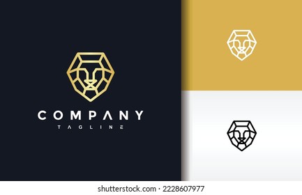 logotipo de línea de león de lujo simple	