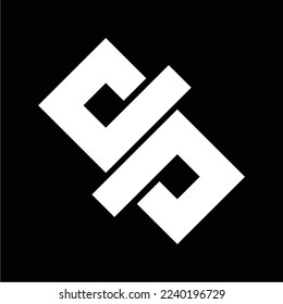 un sencillo logotipo de lujo en blanco y negro con la letra d y p inicial, adecuado para empresas que enfatizan la sencillez y el lujo