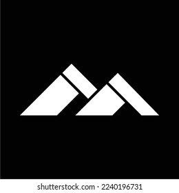 un sencillo logotipo de lujo en blanco y negro con la letra inicial m, adecuado para empresas que enfatizan la sencillez y el lujo