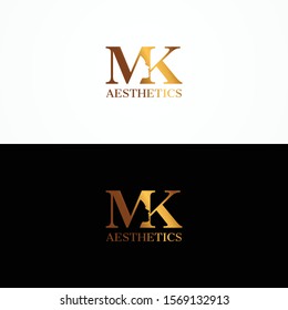 Simple and luxury logo design of letter M and woman face with clear background color - EPS10 - Vector.