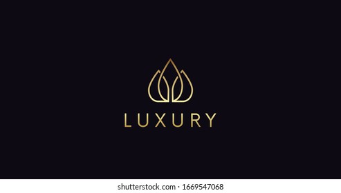 Simple Luxury logo sign vector design. Elegant crown logotype icon.