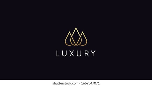 Simple Luxury logo sign vector design. Elegant crown logotype icon.