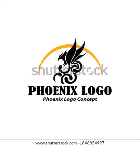 simple luxury phoenix design logo