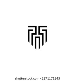 Simple luxury Pillar line vector design for lawyer or museum logo with P, PP initial.
