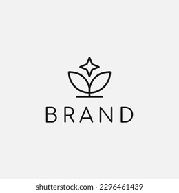 Simple luxury plant logo design