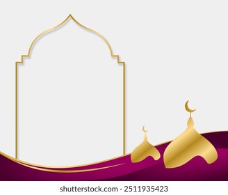 simple luxury purple islamic background with mosque