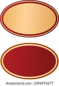 Simple luxury red gold oval frame border label badge editable png vector