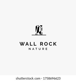 diseño sencillo y lujoso de roca o de piedra con el logotipo inspirado en el diseño