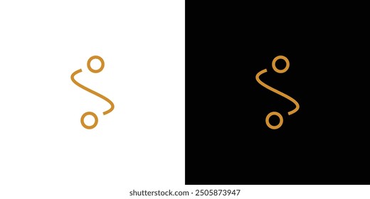 Diseño de logotipo S simple y de lujo 