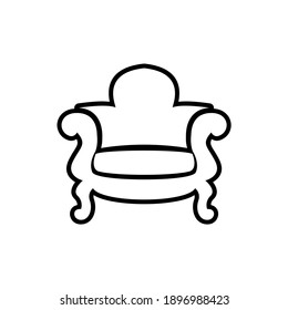 simple luxury sofa chair line outline vector flat illustration design