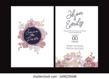 simple luxury wedding invitations with orchid motifs