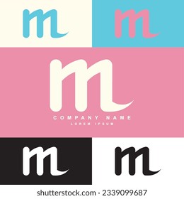 einfaches M-Brief-Logo-Template, M-Logo für Firma oder Gaming-Logo.