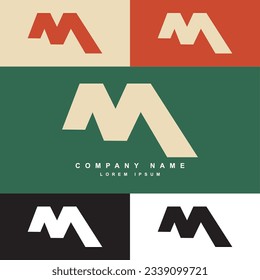 simple M letter logo template, M logo for company or gaming logo.