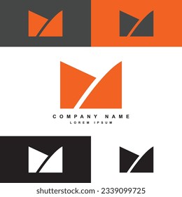 simple M letter logo template, M logo for company or gaming logo.
