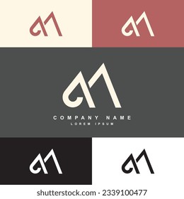 simple M letter logo template, M logo for company or gaming logo