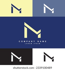 simple M letter logo template, M logo for company or gaming logo
