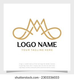 concepto de logotipo vintage simple de letra m