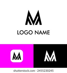 Simple M logo design. suitable for : app, office, company, identity. etc