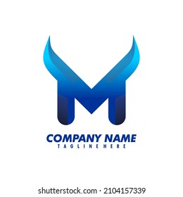 simple M logo with outstretched wings symbol