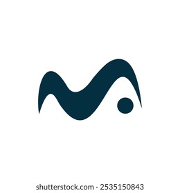 Simple M wave logo template