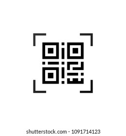 Simple machine readable qr code sign icon