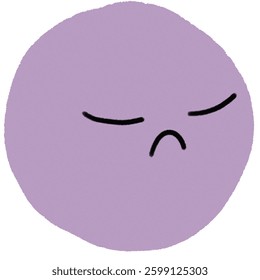 simple mad emotion doodle in light purple round vector