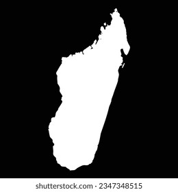 Simple Madagascar Map Isolated on Black Background, can be used for business designs, presentation designs or any suitable designs.