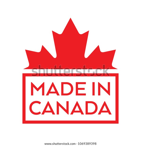 Simple Made Canada Stamp Maple Leaf Stock Vector (Royalty Free) 1069389398