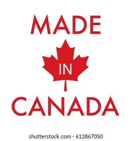 A simple made in Canada typographic design in vector format