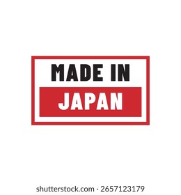 Simple Made in Japan Label Icon Vector.
