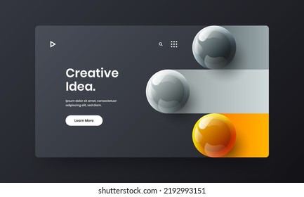Einfache Illustration von Vektorgrafiken für Magazine. Minimalistische realistische Sphären Firmenbroschüre.