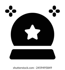 Simple Magic Ball solid icon. The icon can be used for websites, print templates, presentation templates, illustrations, etc
