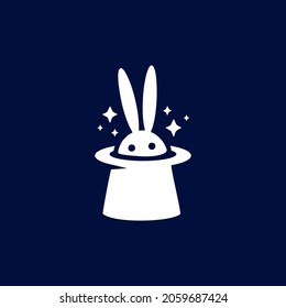 Simple Magic Hat Rabbit Icon Vector Template