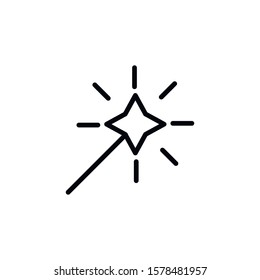 Simple magic wand line icon. Stroke pictogram. Vector illustration isolated on a white background. Premium quality symbol. Vector sign for mobile app and web sites.
