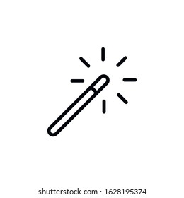 Simple magic wand line icon. Stroke pictogram. Vector illustration isolated on a white background. Premium quality symbol. Vector sign for mobile app and web sites.