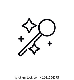 Simple magic wand line icon. Stroke pictogram. Vector illustration isolated on a white background. Premium quality symbol. Vector sign for mobile app and web sites.