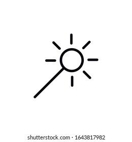 Simple magic wand line icon. Stroke pictogram. Vector illustration isolated on a white background. Premium quality symbol. Vector sign for mobile app and web sites.