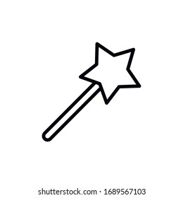 Simple magic wand line icon. Stroke pictogram. Vector illustration isolated on a white background. Premium quality symbol. Vector sign for mobile app and web sites.