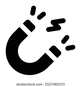 Icono de glifo de imán simple. El ícono se puede utilizar para Sitios web, Plantillas impresas, Plantillas de presentación, ilustraciones, etc	