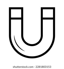 Icono de imán simple. Una herramienta de la ciencia. Vector.