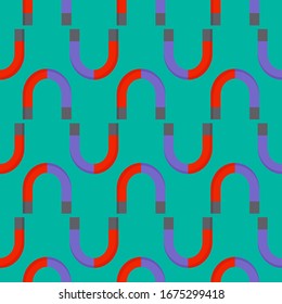 Simple magnets pattern, illustration, vector on white background.